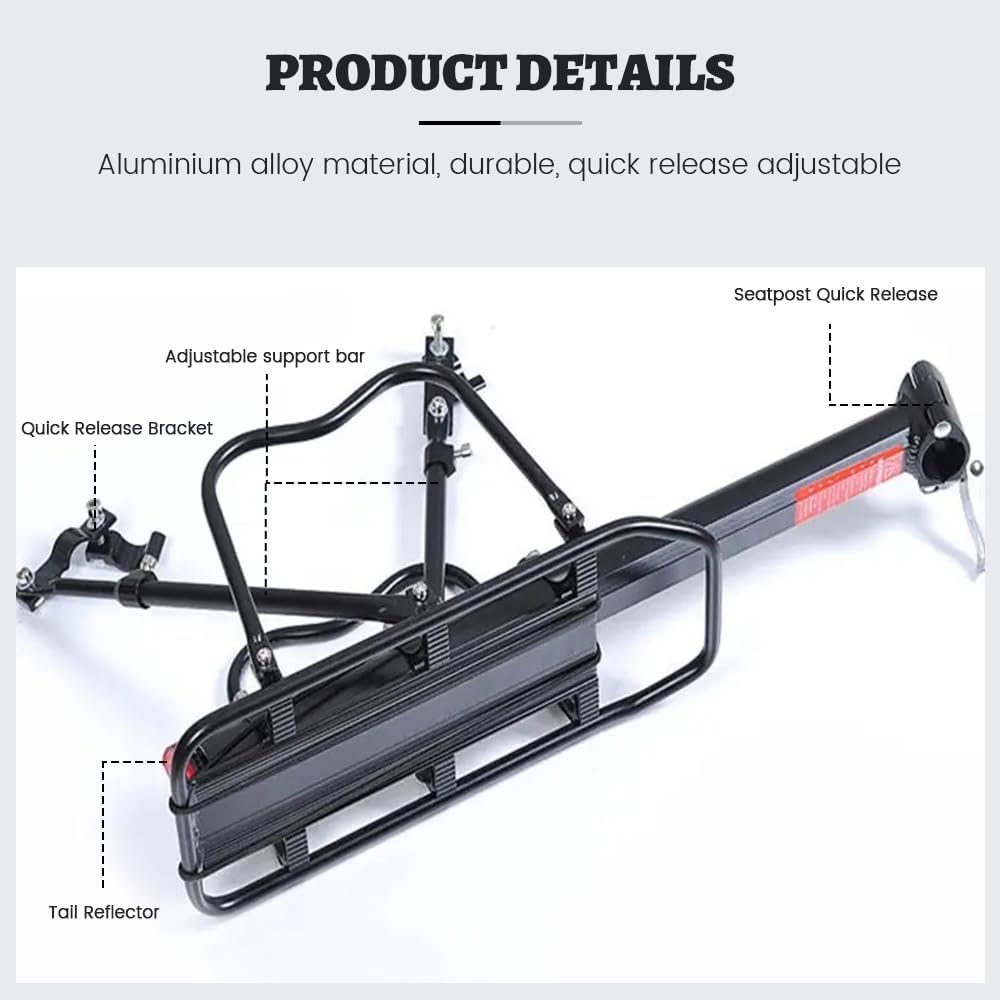 NAKXUS 27M202 H3 Rear Bicycle Carrier Cargo Rack Adjustable