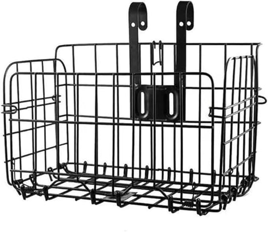 nakxus h2 folding bike front basket Bike wire basket with handles easy to install on the front handlebars