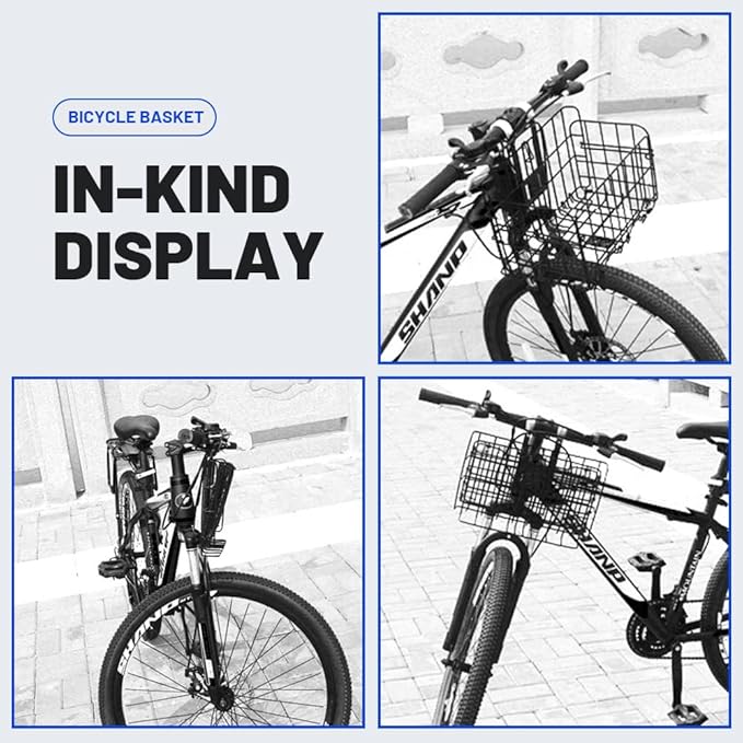 nakxus h2 folding bike front basket Bike wire basket with handles easy to install on the front handlebars