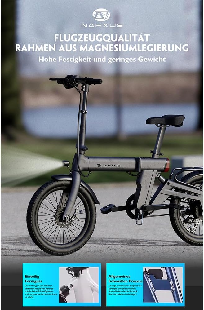 Nakxus 20F220 E-Bike EU-Compliant Folding Bike with App