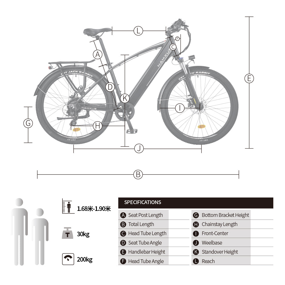 nakxus 27M204 Commuter E-Bike 250W a long range up to 100km